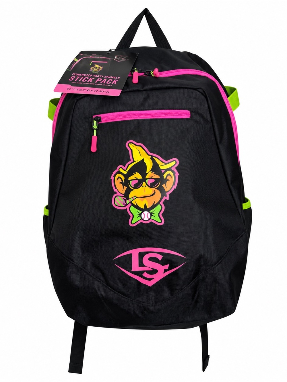 Louisville Slugger Party Animals Powerized Stick Pack Baseball Backpack Black